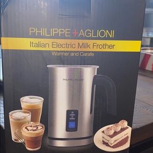 Philippe aglioni italian electric milk frother NWT